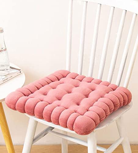 IXITON Biscuit Shaped Meditation Cushion seat Cushion Round Cookie Chair Pad Square Floor Pillow Cushion for Chair Living Room Balcony Office Sofa Yoga 16inch?40cm? (Square, Pink)