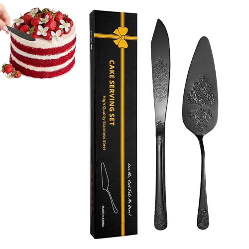 ステンレス鋼のケーキカット器具、ステンレス鋼のケーキカッターセット | 高級ケーキスライサーパイサーバー,フルーツチーズパンケーキピザ用の耐久性のあるケーキカッティングセット