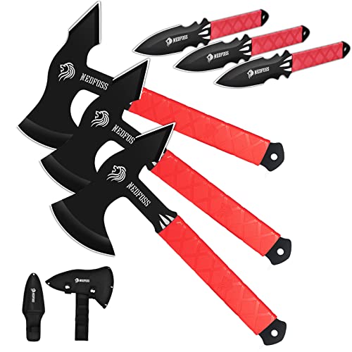NEDFOSS Bear Throwing Knives Axes Set 11.7 Throwing Axes and Tomahawks