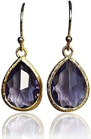 Birthstone Tear Drop Earrings, Birthday Gift for Her, Teardrop Birthstone Earrings, Birth Month Jewelry, Bridesmaid Gift - Gold, Silver or Rose Gold Finish