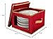 Simplify Holiday Dinner Plate Dinnerware Storage Box | 12.2 Inch | Christmas China | 12 Felt Dividers | Tableware Setting | Red
