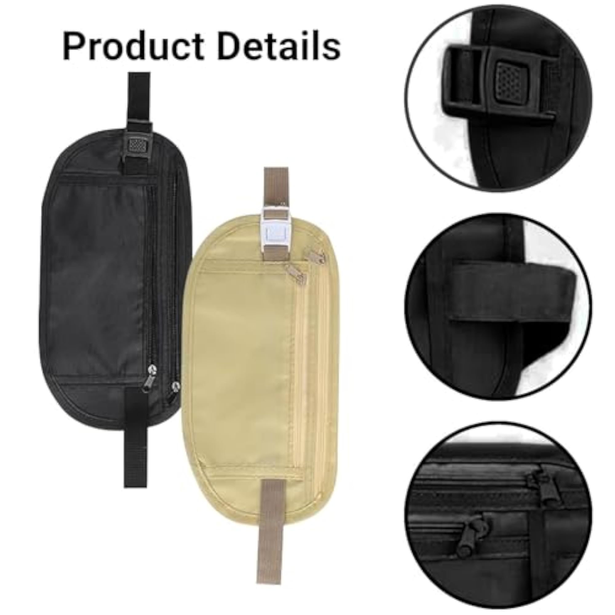 RFID Blocking Hidden Waist Bag Travel Money Belt
