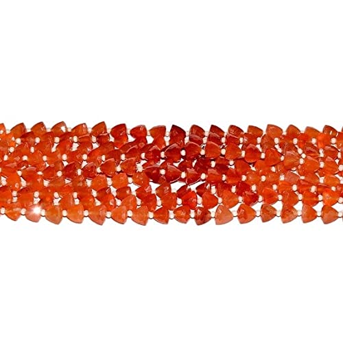 Carnelian Trillions Briolettes fil de perles de cornaline 7mm à 8mm