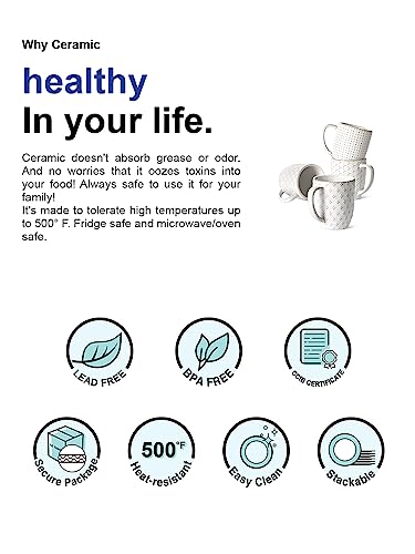 Le Tauci Coffee Mugs 12 Oz, Ceramic Mug Set thumb #7