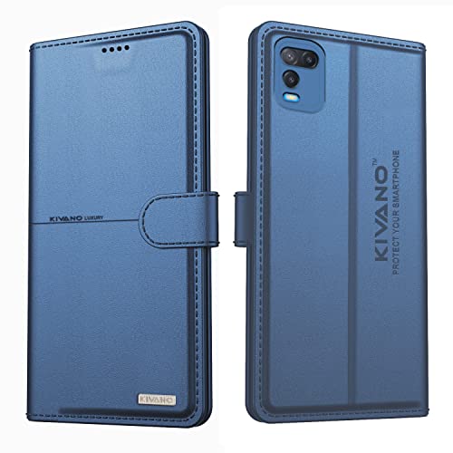 Image of KIVANO Oppo A54 Professional Series Wallet Case | Luxurious Design | Premium | PU Leather Flip Case Back Cover - Dark Blue
