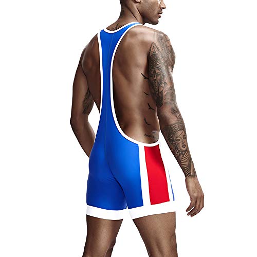 JINLIN Men’s Wrestling Singlets, Athletic Men's Wrestling Singlet Leotard Bodysuit Tanktop Uniform