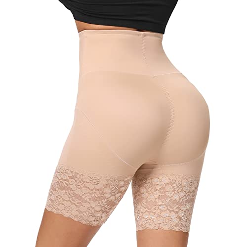 Joyshaper High Waisted Shapewear Shorts For Women Tummy Control Body Shaper Thigh Slimming Lace Slip Shorts Under Dresses Beige #TOP11