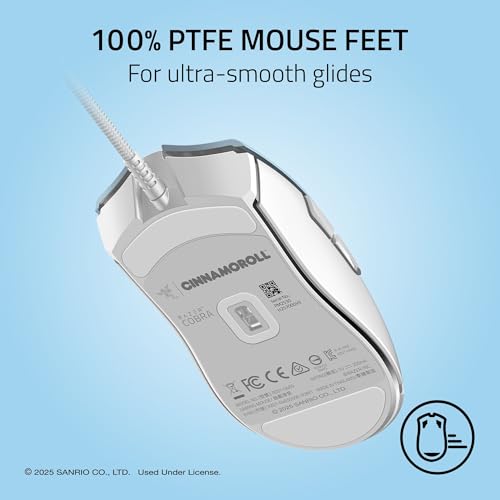 Image of Razer Cobra Wired Gaming Mouse: 58g Lightweight - Gen-3 Optical Switches - Chroma RGB Lighting Underglow - 8500 DPI Optical Sensor - 100% PTFE Mouse Feet - Speedflex Cable - Cinnamoroll Edition