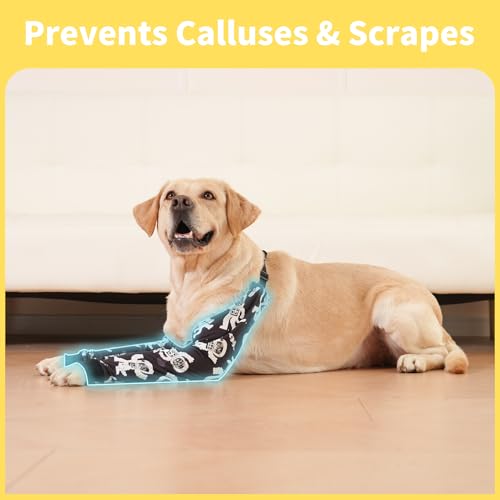Image of LovinPet Dog Elbow Protector Anti-Licking Elbow Sleeve, Adjustable, Comfortable & Durable Front Leg Guard for Medium to Large Dogs, Prevents Licking and Chewing,Dog Sleeve,Dog Leg Sleeve,Black