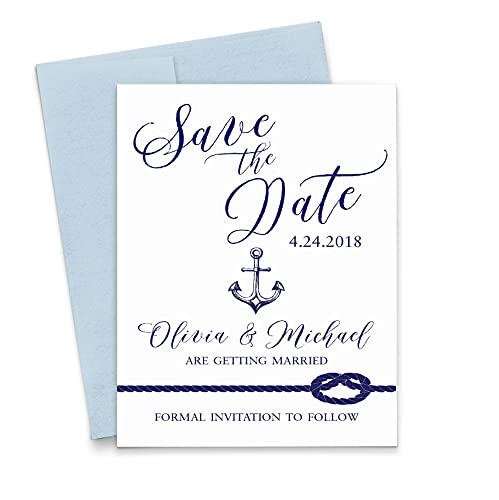 Amazon.com: Save the Date Nautical, Save the Date Wedding, Save the Date Beach Theme, Anchor ...