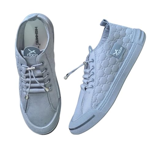 Image of Men's Black Canvas Sneakers - Stylish Casual Shoes with Non Tie Elastic Laces | 7mm Memory Foam & EVA Insole | Lightweight & Comfortable Everyday Footwear (Sizes 6-10)