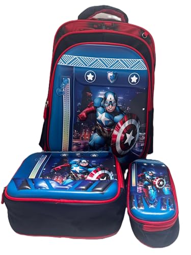 Premium Quality Backpack-, Lightweight Bookbag with 3 Compartments, Front Utility Pocket with side storage- Lunch Box & Organizer included For 6 To 12 years Old3