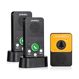 Doorbell, Hands-Free Wireless Doorbell Intercom, Full Duplex Two Way Audio Door bell, Long Range, 4 Chimes 8 Volume Levels, Battery Operated Portable DoorBells Kit Wireless for Home Classroom, Black
