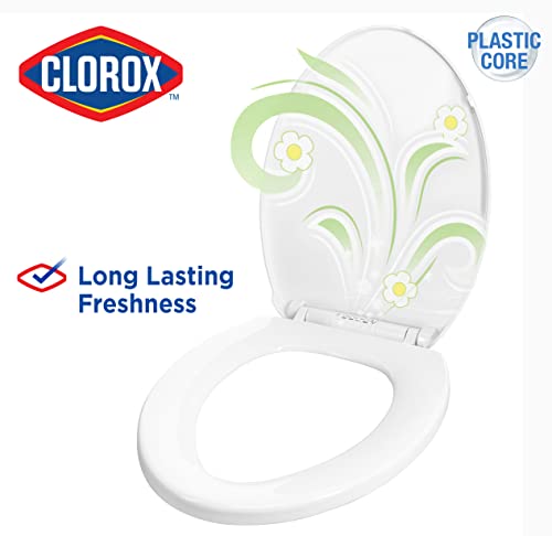 Clorox Antimicrobial Elongated Stay Fresh Scented Plastic Toilet Seat With Easy-Off Hinges – Wiggle-Free Design, Scented Toilet, Fresh Bathroom Scent #TOP5