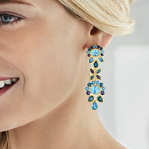 Ross-Simons 24.30 ct. t.w. Tonal Blue Topaz and 2.30 ct. t.w. Iolite Drop Earrings in 18kt Gold Over Sterling4
