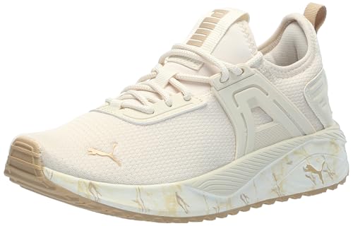 PUMA Women's Pacer 23, MARBLEIZED-Alpine Snow-PUMA Gold, 10