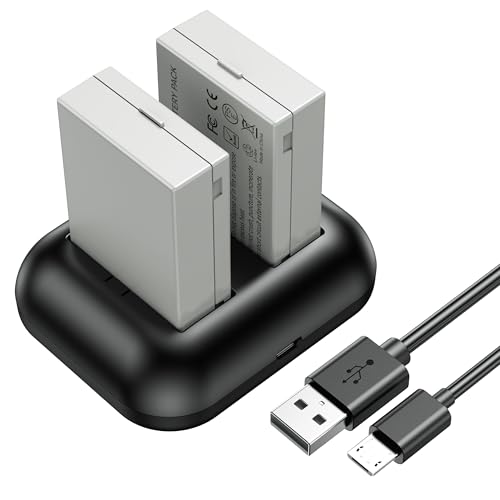 ENEGON Ersatzbatterie (2er Pack) und Rapid Dual Ladegerät für Canon LP-E8 und Canon EOS Rebel T2i, T3i, T4i, T5i, 550D, 600D, 650D, 700D, Kiss X4, X5, X6, LC-E8E Digitalkamera