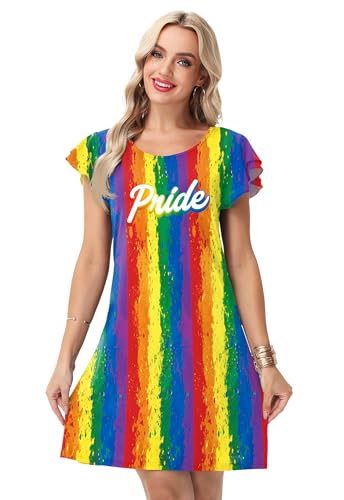 Image of AOBUTE Womens 4th of July Dress American Flag Party Dresses USA Parade Mini Dress