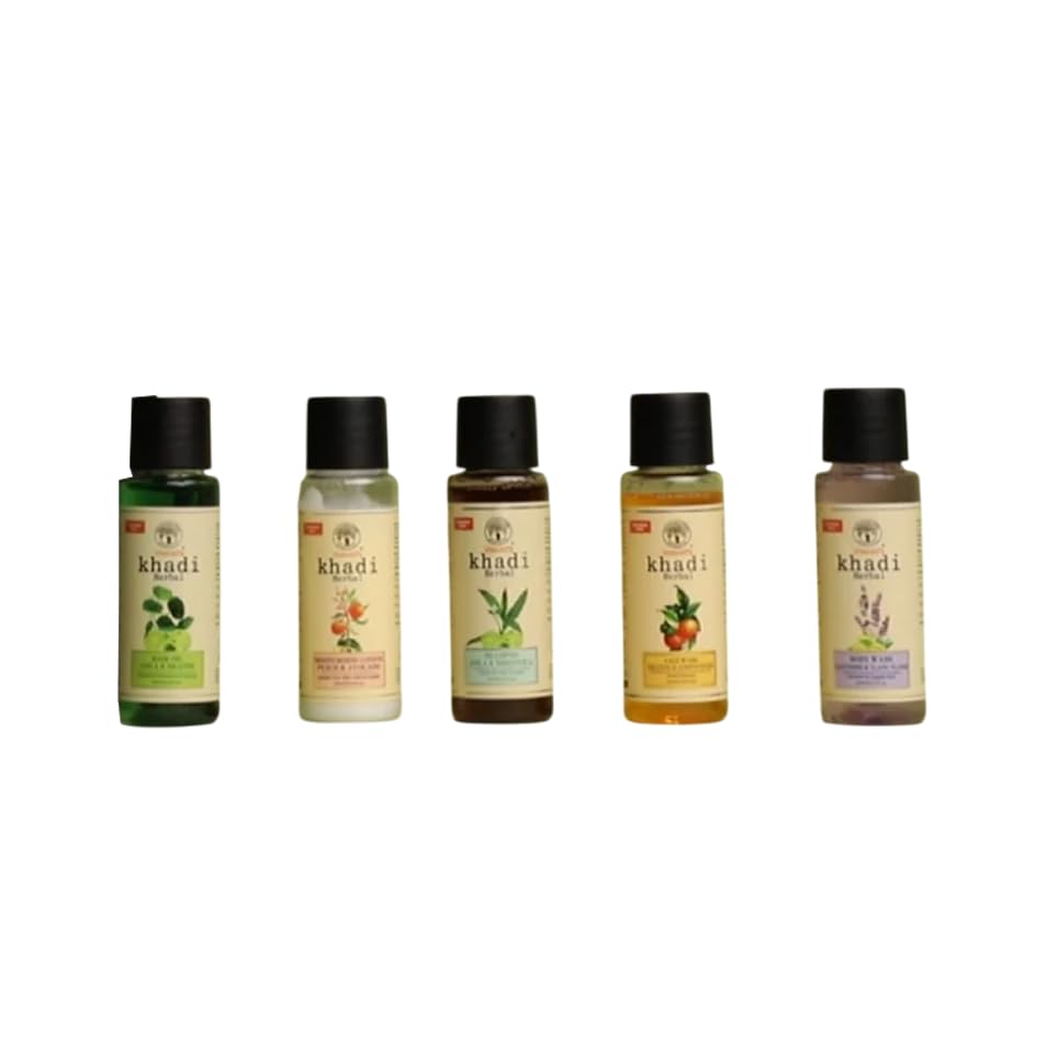 Khadi Travel Kit 150ml | 5 x 30ml Mini Hair & Skincare Essentials | Compact Travel Size Pack | Suitable for On The Go Use | Daily Personal Care Combo-image-29