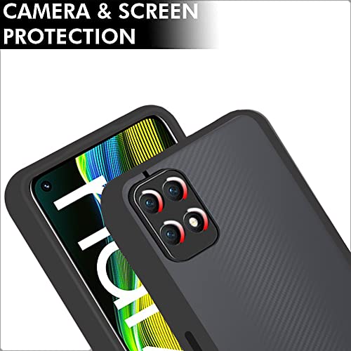 Image of TheGiftKart Translucent Hybrid Back Cover Case for Realme Narzo 50 4G | Smoked Matte Back | 360 Degree Protection | Protective Hard Back Case Cover for Realme Narzo 50 4G (PC & TPU | Black Bumper)