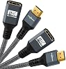 Cable de extensión HDMI 8K Twozoh, 2 unidades, cable HDMI 2.1 macho a hembra, cable extensor HDMI trenzado en nailon compatible con 8K@60Hz 4K@120Hz 48gbps (5FT) 2