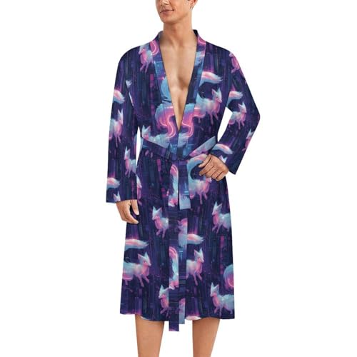 Peignoir de bain homme léger style cyber renard vêtement de nuit