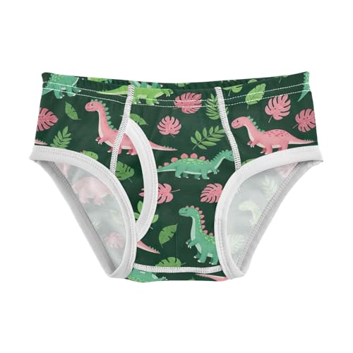 ODAWA Dinosaurs Green Pink Soft Cotton Underwear Tagless Boy Underwear 2T