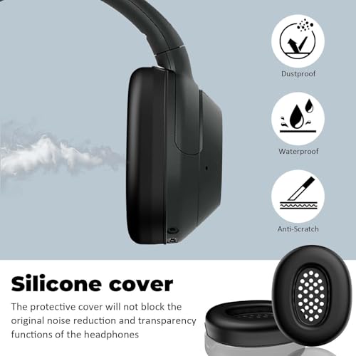 Fundas de silicona para audífonos Sony UltWear, protector anti-rayaduras lavable y reemplazo de almohadillas para auriculares inalámbricos Sony Extra Bass ULT Wear WH-ULT900N (Negro) miniatura 4