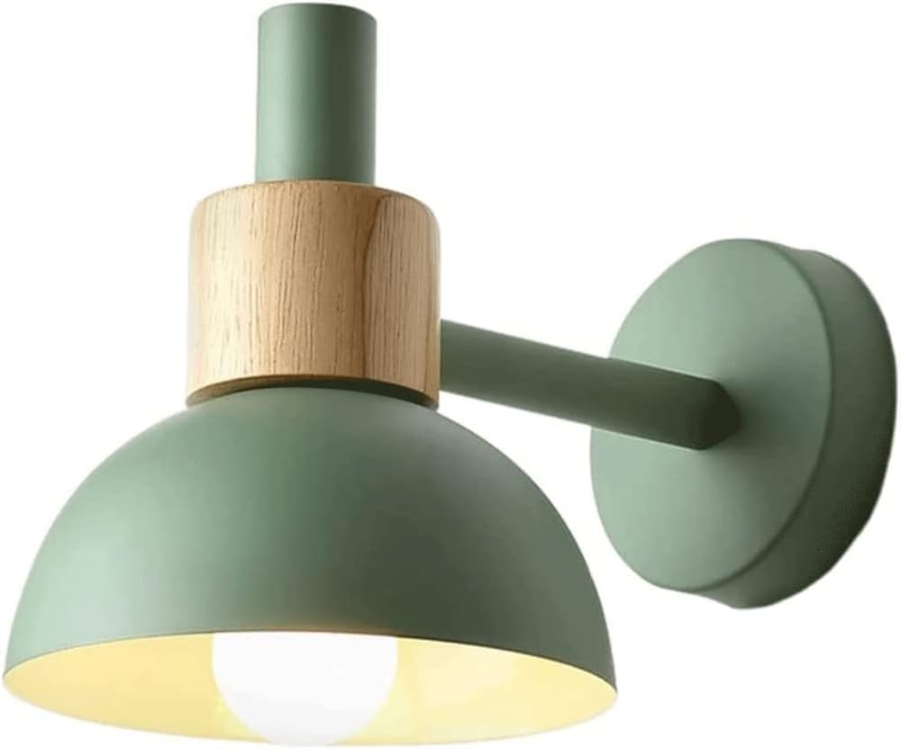 HXYSXHJUO Modern Mirror Wall Lamp Nordic Bedside Decoration Light Vanity Sconce Iron Wood Lantern for Bedroom Living Room Study Dining Hallway Stairs Hall Restaurant (Col
