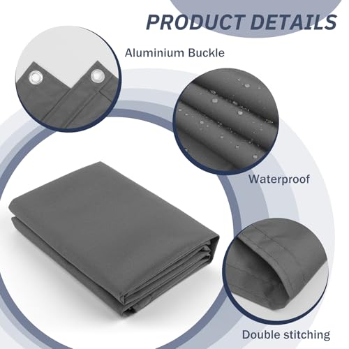 HENG FENG Balcony Privacy Screen 0.8x3m, 160g/㎡ PES Waterproof Fence Screen, 95% UV Protection for Deck, Patio, Backyard, Outdoor Pool, Porch, Railing, Anthracite - Image 4