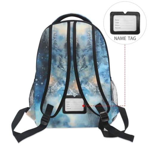 Sac à dos école arbres bleus avec compartiment ordinateur pour ados - 6