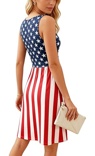 Image of LLHXRUI Sundresses for Women Sleeveless Boho Summer Dress Elegant Vacation Tank Dresses Casual Tunic Short Sun Dress