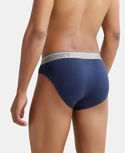 Image of Jockey 8044 Men's Super Combed Cotton Rib Solid Brief with Ultrasoft Waistband (Pack of 2)