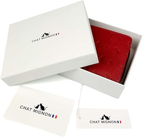 Amazon.co.jp: CHAT MIGINON シャーミニヨン 猫柄 本革 二つ折り