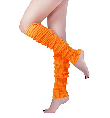 Image of v28 Women Warm Leg Warmers 80s Retro Party Costume Knit Ballet Neon Long Socks