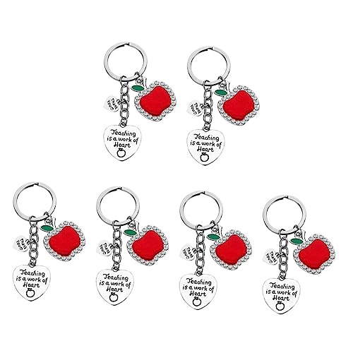COLLBATH Lot De 6 Porte-clés Décoratifs « Merci » Pour Enseignants Élégants Et En Forme De Cœur