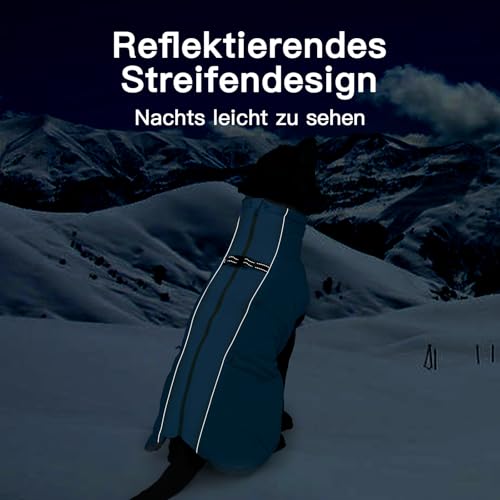 Katzinst Hunde Wintermantel Wasserbeständig, Verstellbarer Halsausschnitt, Hundemantel mit Geschirr und Durch Verstellbare Gummizüge, Hundebekleidung für Mittlere Hunde, Cocker Spaniel, Grün, M