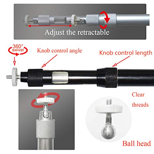 2-Be-Best Universal Projector Ceiling Mount Height Extendable Projector Wall Mount Video Projector Bracket Stand 3 in 1 360° Rotatable Head Extendable Length for Projectors Camera CCTV DVR Black - Thumbnail 4