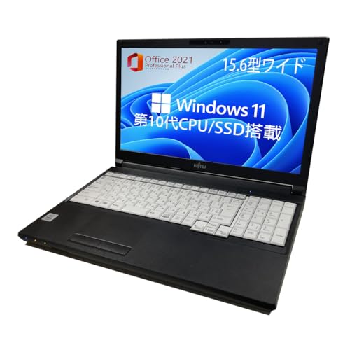 【整備済み品】富士通 薄型ノートPC FUJITSU LIFEBOOK A5510 Win11搭載 / MS Office 2021 / 15.6型 /第10世代 Core i5/16GBメモリ/SSD 512GB/無線あり/マルチドライブ/YK-PC (i5-10th/16GB/512GB(テンキー付))