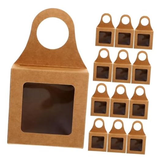 MAGICLULU Caja De 20 Piezas Caja Decorativa Cajas De Panadería Titular Cajas De Macarrones Caja De Regalo De Botella De Vino Pastelero Botellero Único Papel Kraft