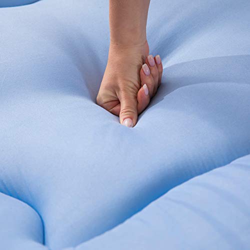 Image of MAXYOYO Japanese Floor Mattress Futon Mattress, Thicken Sleeping Pad Roll Up Mattress Mattress Pad Foldable Floor Lounger Mat Boys Girls Dormitory Mattress Pad, Dusty Blue, Twin Size