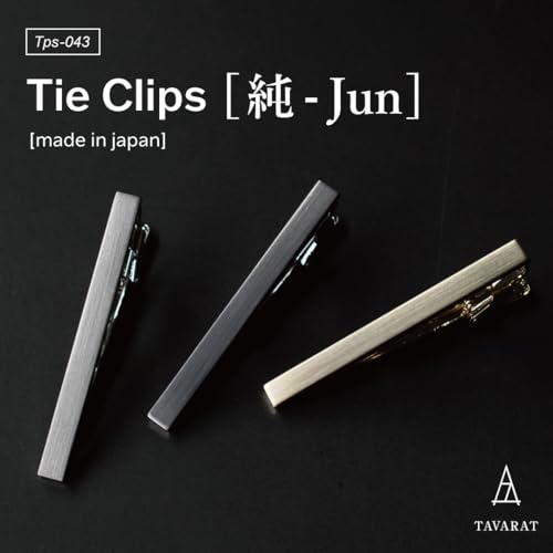 [TAVARAT] Tie Clip Tie Clips for Men Black Silver Tie Bar Tie Pin Tps-0432