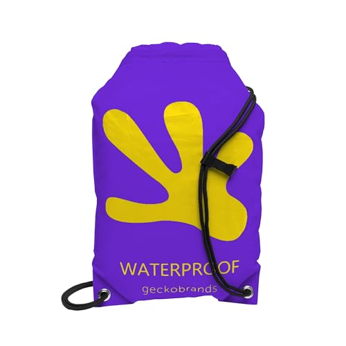 Image of geckobrands Embark 10L Drawstring Backpack - Waterproof, Lightweight Dry Bag for Beach, Hiking, and Light Water Activities
