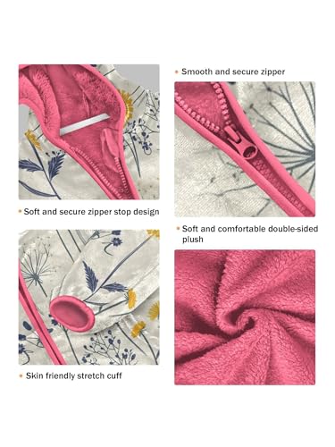 Farmhouse Dandelions Flower Girls Fleece Jacket Girls Jacket Girl Coats Zip Up Hoodie Children Outerwear 2-3T3