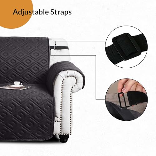 Moonlight Bedding Reversible Chair Covers Water Resistant Sofa Cover for Living Room 1 Seater Sofa Slipcover Thick Quilted Sofa Protectors from Pets KIds with Elastic Strap (Chair - Image 2
