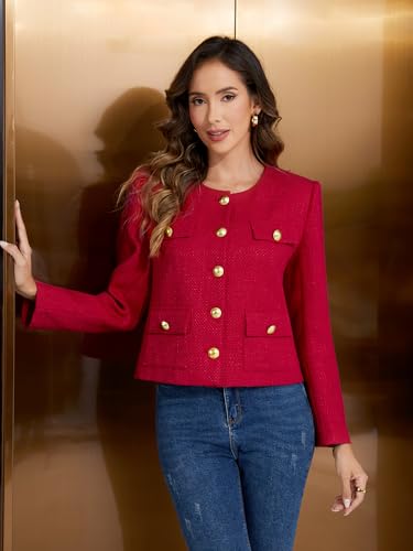 Image of M.Infisavo Cropped Tweed Blazers for Women