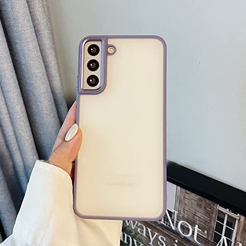 Coque Samsung S22 Ultra antichoc violette mate dotée d'un bouclier de caméra en métal