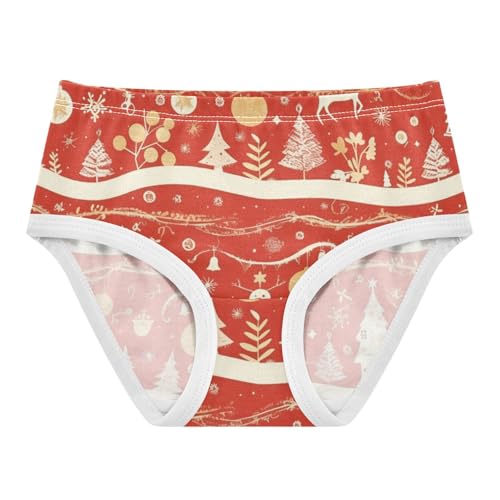 Girls' Triangle Panties Toddler Cotton Underwear for Girls Deer Pattern Winter Holiday Design