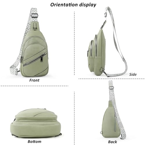 Image of TANTOMI Sling Bag Crossbody Bags for Women Leather Cross Body Bag Trendy Fanny Pack Chest Travel Purse with Adjustable Strap