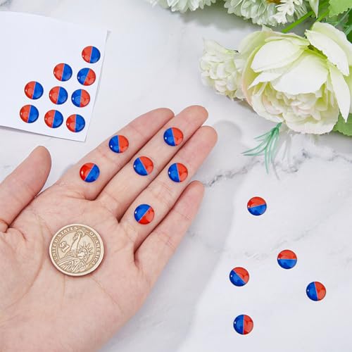SUPERFINDINGS 24Pcs Hot and Cold Water Stickers Self Stick Hot and Cold Water Label Epoxy Resin Faucet Transfer Stickers for Bathroom Kitchen 10mm in Diameter - Image 3